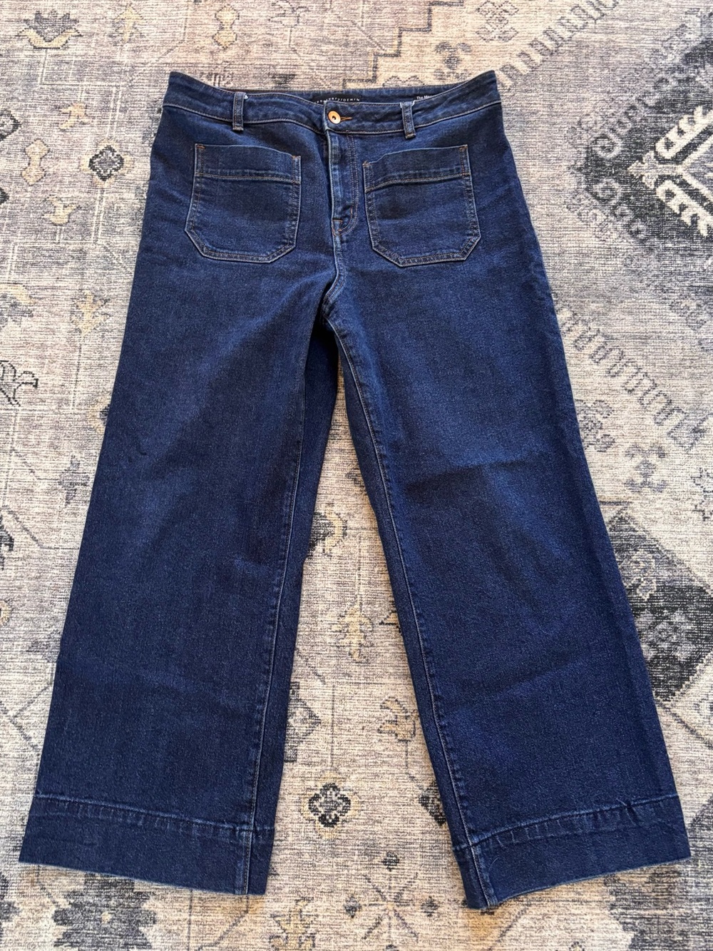 Sanctuary Dark Blue Wide-Leg Marine Crop Jeans